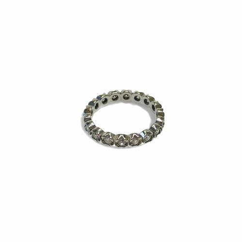Bague 53 Alliance américaine - Bague en or gris et diamants 58 Facettes REF2515-282