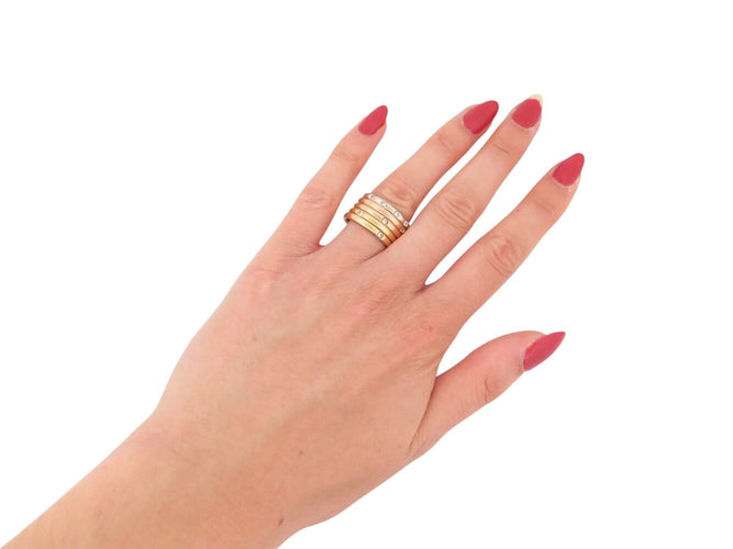 Ring 54 Pomellato Lucciole - Set of 5 rings in 18K gold and diamonds 58 Facettes 275527