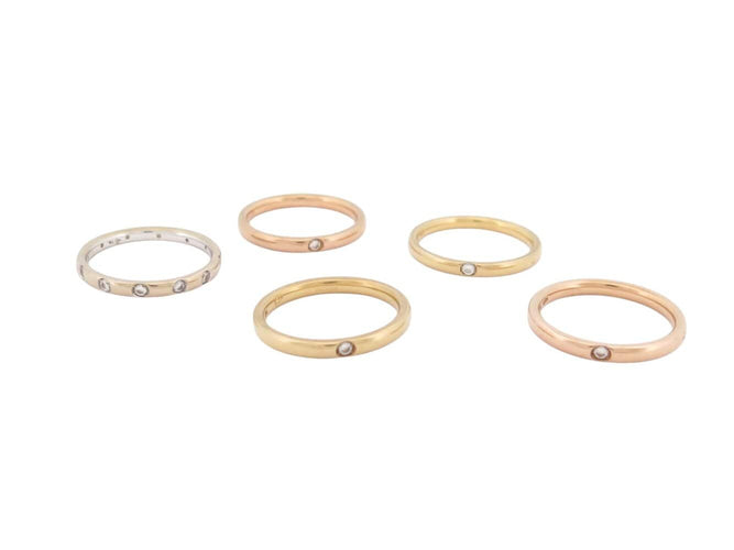 Ring 54 Pomellato Lucciole - Set of 5 rings in 18K gold and diamonds 58 Facettes 275527