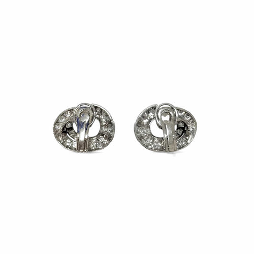 Boucles d'oreilles Clips d'oreilles Art déco en platine et diamants 58 Facettes REF2534-301