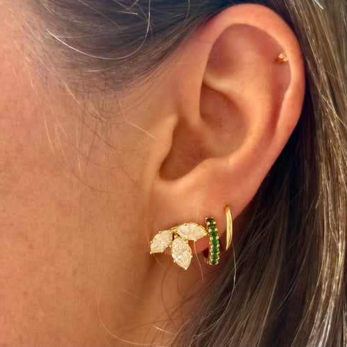 Boucles d'oreilles Lotus - Boucles d'oreilles en or jaune 18K et diamants 58 Facettes REF24094-257
