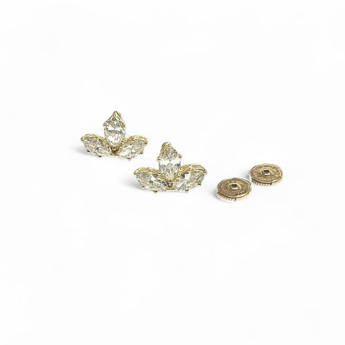Boucles d'oreilles Lotus - Boucles d'oreilles en or jaune 18K et diamants 58 Facettes REF24094-257