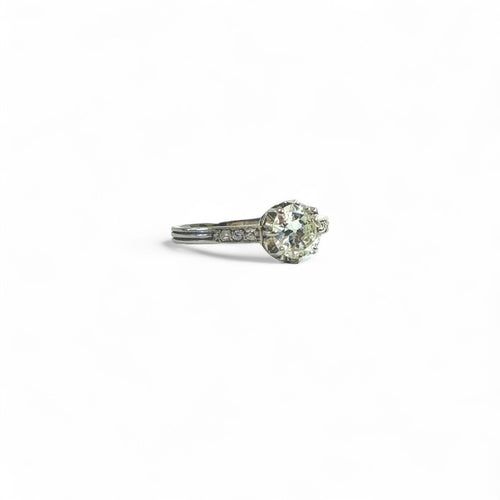 Bague 49 Bague - Solitaire diamant en or gris 18K 58 Facettes REF24078-241