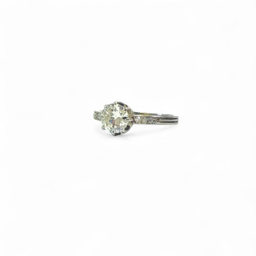 Bague 49 Bague - Solitaire diamant en or gris 18K 58 Facettes REF24078-241