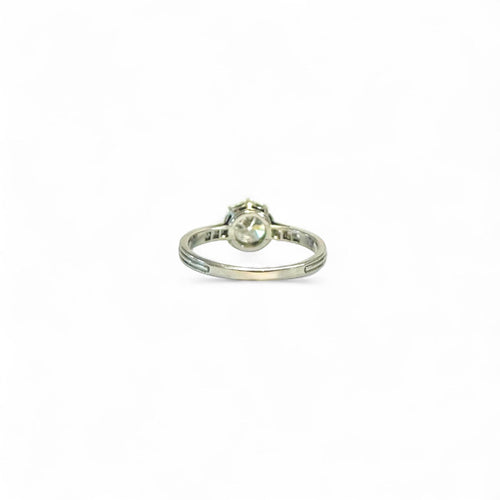 Bague 49 Bague - Solitaire diamant en or gris 18K 58 Facettes REF24078-241