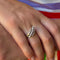 Bague 46 Bague asymétrique en or gris 18K et diamants 58 Facettes REF2538CF-305