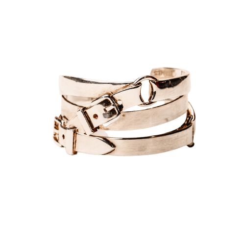 Hermès Débridé - Bracelet manchette en argent 58 Facettes LMB-365
