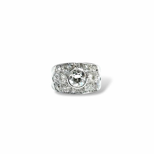 Bague 55 Bague bandeau diamants en or gris 18K 58 Facettes REF2549-317