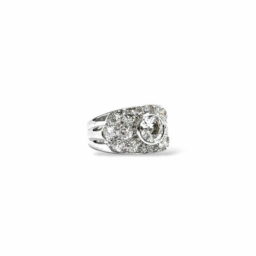 Bague 55 Bague bandeau diamants en or gris 18K 58 Facettes REF2549-317