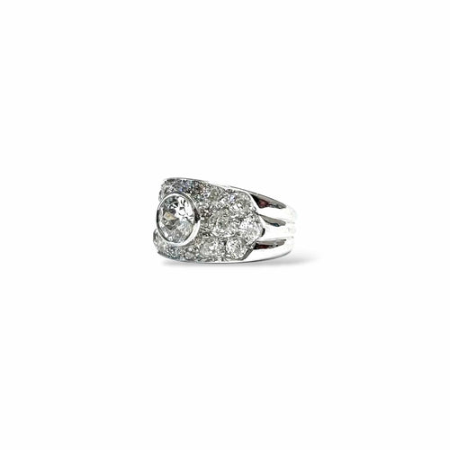 Bague 55 Bague bandeau diamants en or gris 18K 58 Facettes REF2549-317
