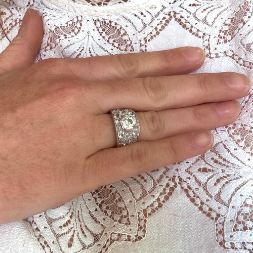 Bague 55 Bague bandeau diamants en or gris 18K 58 Facettes REF2549-317