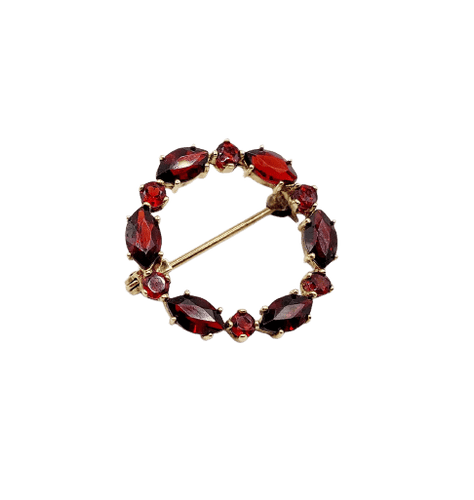 Broche Broche vintage en or 14K et grenats 58 Facettes A07478