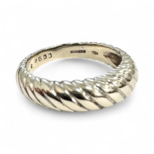Bague 53 Boucheron - Anneau torsadé en or gris 58 Facettes REF2554CF-322