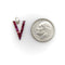 Retro Pendant - V for Victory Pendant in platinum and ruby 58 Facettes 11147