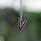 Retro Pendant - V for Victory Pendant in platinum and ruby 58 Facettes 11147