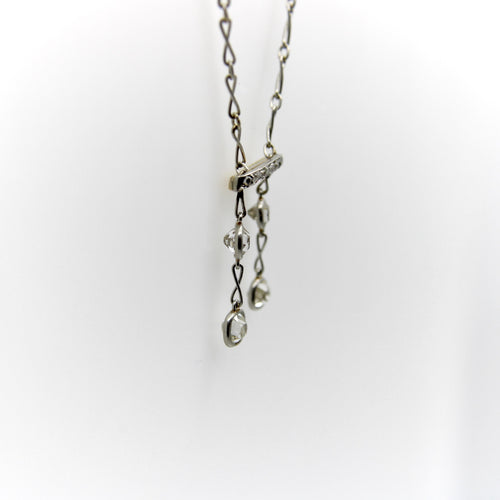 Necklace Neglected Edwardian necklace in platinum and old-cut diamonds 58 Facettes 11153