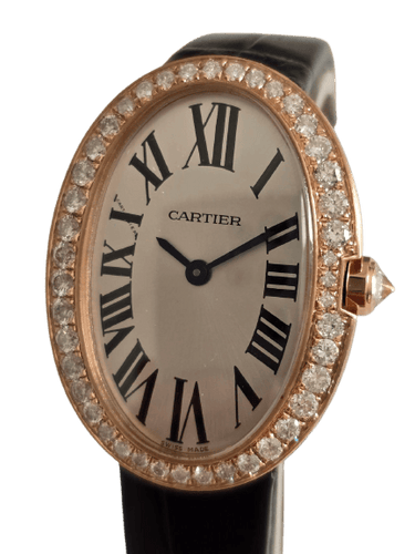 Montre Cartier Baignoire - Montre en or rose et diamants 58 Facettes 1