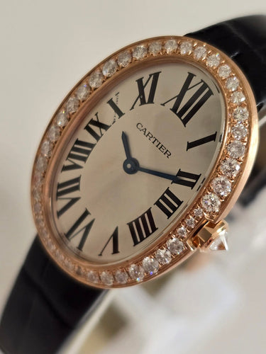Montre Cartier Baignoire - Montre en or rose et diamants 58 Facettes 1