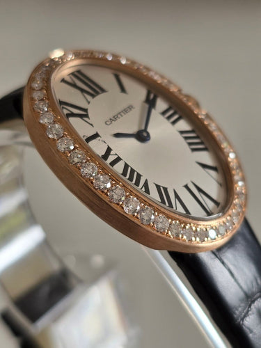 Montre Cartier Baignoire - Montre en or rose et diamants 58 Facettes 1