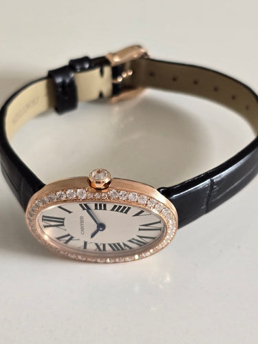 Montre Cartier Baignoire - Montre en or rose et diamants 58 Facettes 1