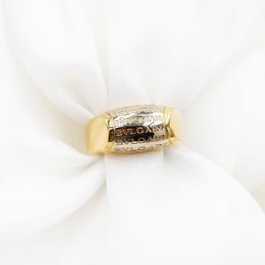 Bague 55 Bulgari Tronchetto - Bague en or jaune et or blanc 58 Facettes 141b24_M