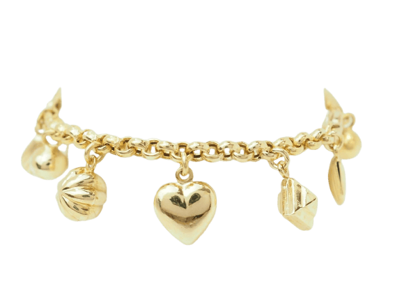 Bracelet Bracelet breloques en or jaune 18 carats et perles 58 Facettes 33799