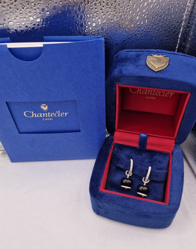 Boucles d'oreilles Chantecler Capri - Boucles d'oreilles cloche en or blanc, onyx et diamants 58 Facettes CV-069