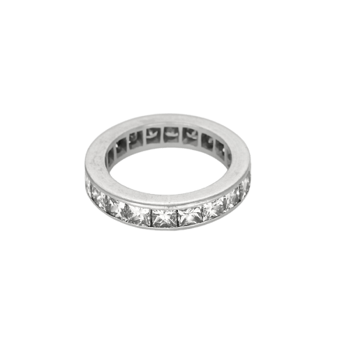 Vielsesring amerikansk - Ring i hvidguld med prinsesseslebne diamanter 
