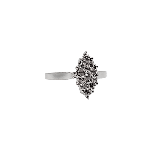 Vintage marquise ring in 18k witgoud en diamanten 