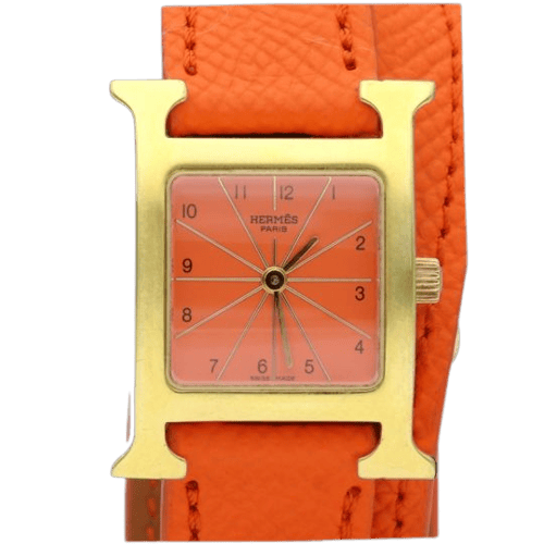 Hermès Uur H - Vergulde horloge 
