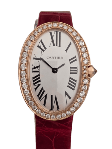 Montre Cartier Baignoire - Montre en or rose et diamants 58 Facettes 1