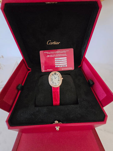 Montre Cartier Baignoire - Montre en or rose et diamants 58 Facettes 1