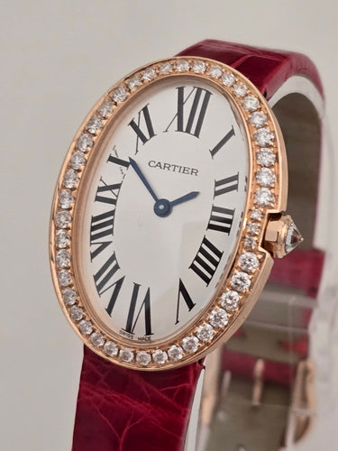 Montre Cartier Baignoire - Montre en or rose et diamants 58 Facettes 1