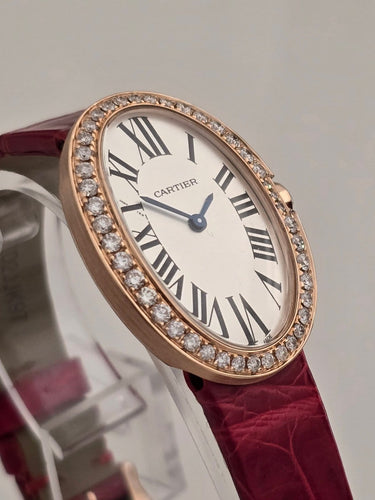 Montre Cartier Baignoire - Montre en or rose et diamants 58 Facettes 1