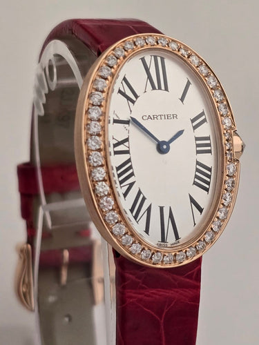Montre Cartier Baignoire - Montre en or rose et diamants 58 Facettes 1