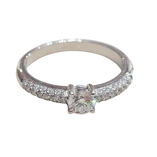 Bague Bague en or blanc et diamants 58 Facettes S416