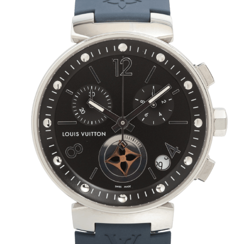Montre Louis Vuitton Tambour Moon Star - Montre chronographe en acier 58 Facettes 1