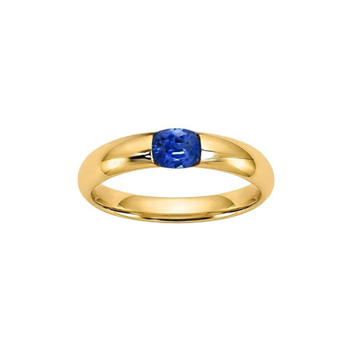 Bague 53 Single Tulip - Bague saphir ovale en or 18 carats 58 Facettes GBR1225BL