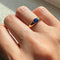 Bague 53 Single Tulip - Bague saphir ovale en or 18 carats 58 Facettes GBR1225BL