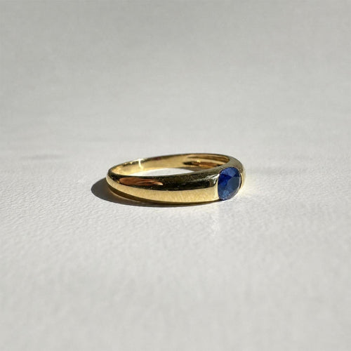 Bague 53 Single Tulip - Bague saphir ovale en or 18 carats 58 Facettes GBR1225BL