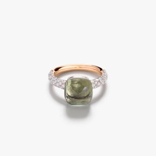 Bague 54 Pomellato Nudo Maxi - Bague en or rose, prasiolite et diamants 58 Facettes 535A26_M