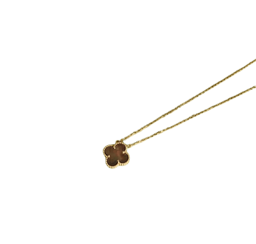 Collier Van Cleef & Arpels Vintage Alhambra - Collier en or rose et nacre grise 58 Facettes jnci128