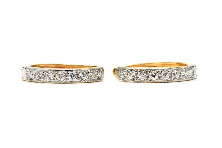 Boucles d'oreilles Boucles d'oreilles en or jaune et blanc 18 carats et diamants 58 Facettes 23404