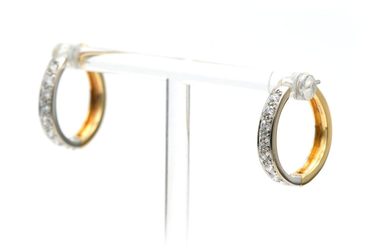 Boucles d'oreilles Boucles d'oreilles en or jaune et blanc 18 carats et diamants 58 Facettes 23404