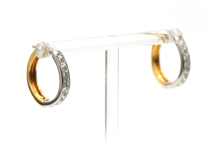 Boucles d'oreilles Boucles d'oreilles en or jaune et blanc 18 carats et diamants 58 Facettes 23404