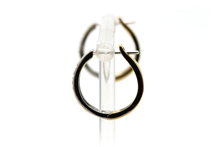 Boucles d'oreilles Boucles d'oreilles en or jaune et blanc 18 carats et diamants 58 Facettes 23404