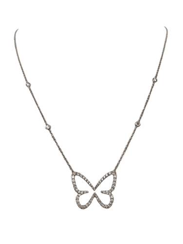 Collier Messika Paris Butterfly - Collier en or blanc et diamants 58 Facettes collier