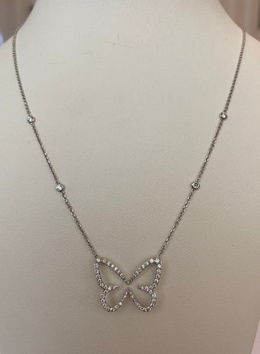 Collier Messika Paris Butterfly - Collier en or blanc et diamants 58 Facettes collier