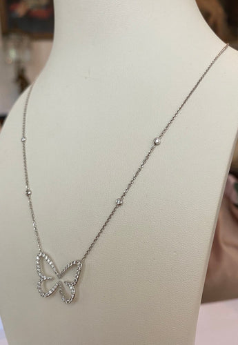 Collier Messika Paris Butterfly - Collier en or blanc et diamants 58 Facettes collier