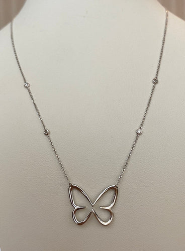 Collier Messika Paris Butterfly - Collier en or blanc et diamants 58 Facettes collier